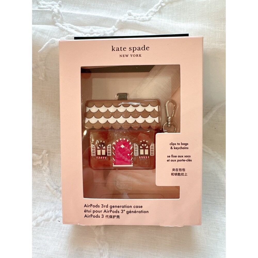 NWB K9401 Kate Spade Gingerbread Airpods 3rd Generation Case Clips Keychain